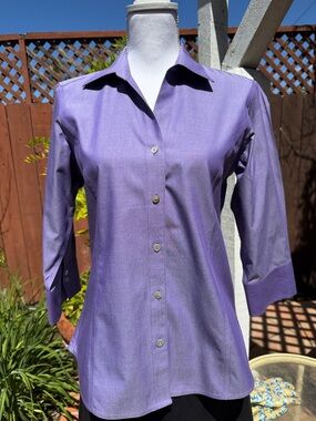 Foxcroft Purple Button-Front Shirt